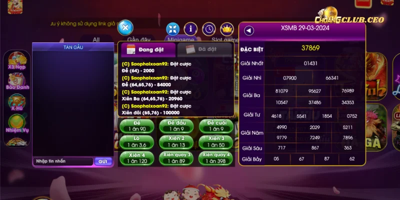 Đôi nét về mini game xổ số Choangclub